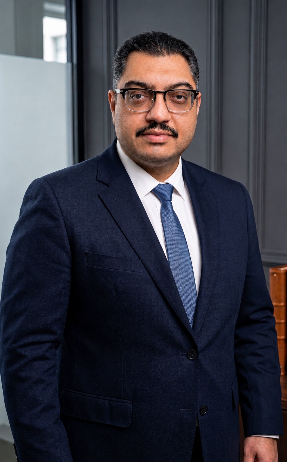 Hesham Al-Emadi in a navy suit